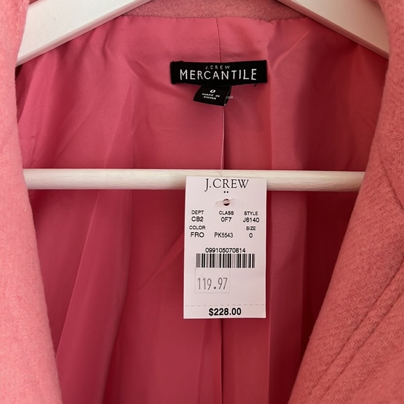 NWT J. Crew Mercantile City Coat *Rare Pink* - Picture 4 of 6